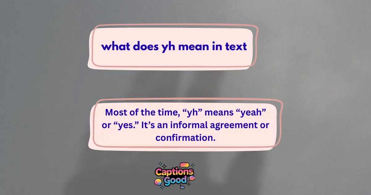 what does yh mean in text (1)